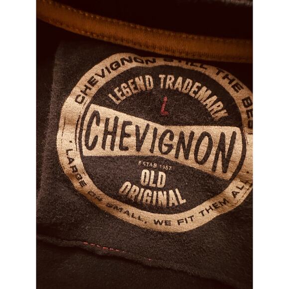 Chevignon Men's Black Long Sleeve Shirt with Trademark Patches Size Large - Picture 7 of 9